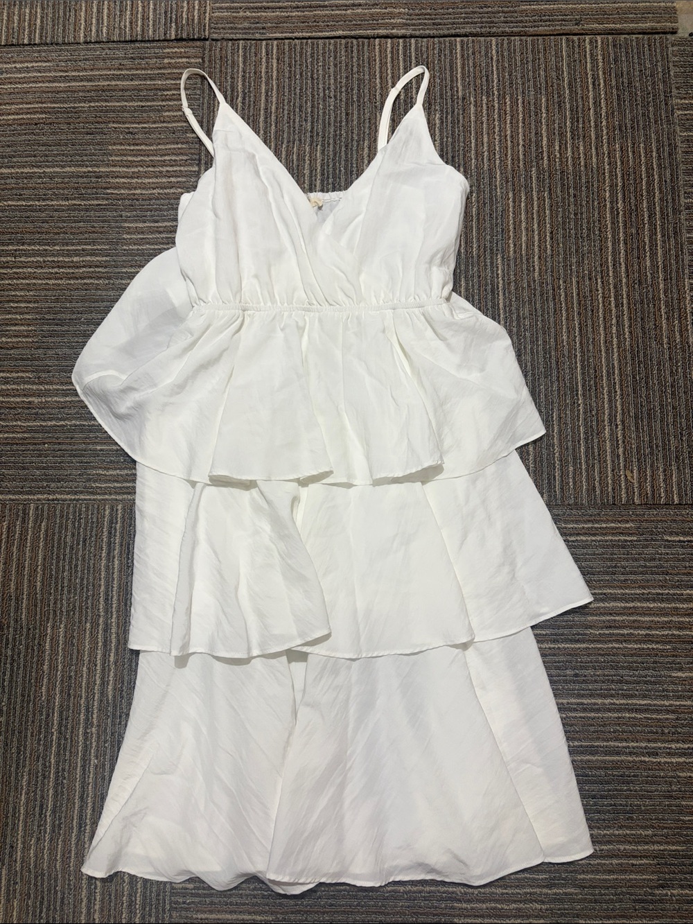 Women’s White Tiered Camisole Dress